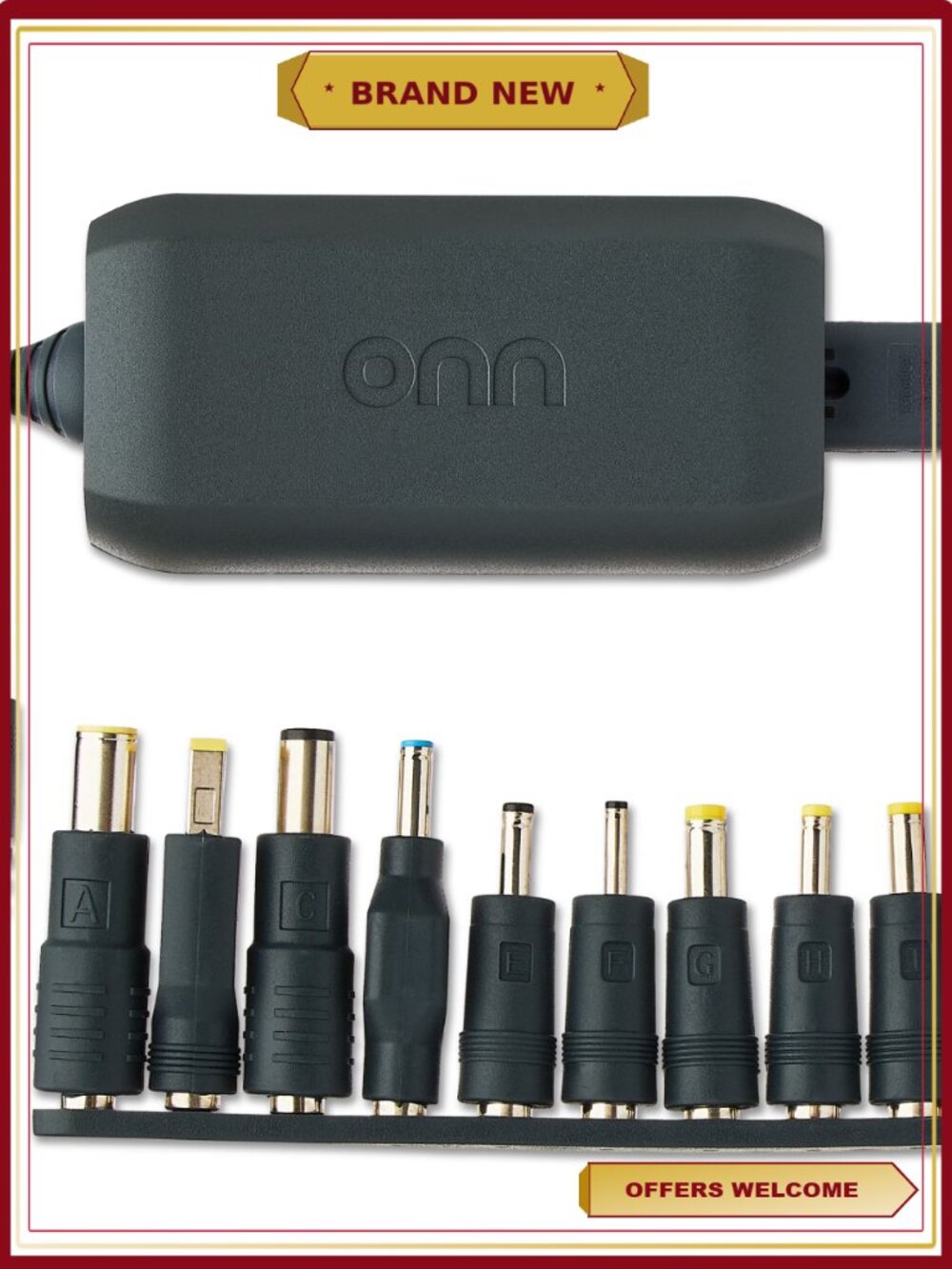 Universal 65W Laptop Charger with 10 Interchangeable Tips, 10ft Power Cord